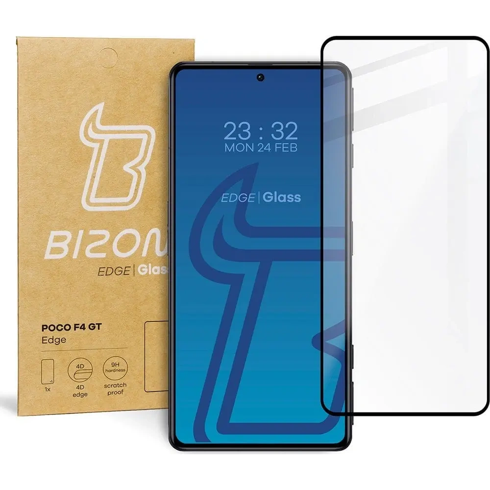 Szkło hartowane Bizon Glass Edge do Xiaomi Poco F4 GT czarne