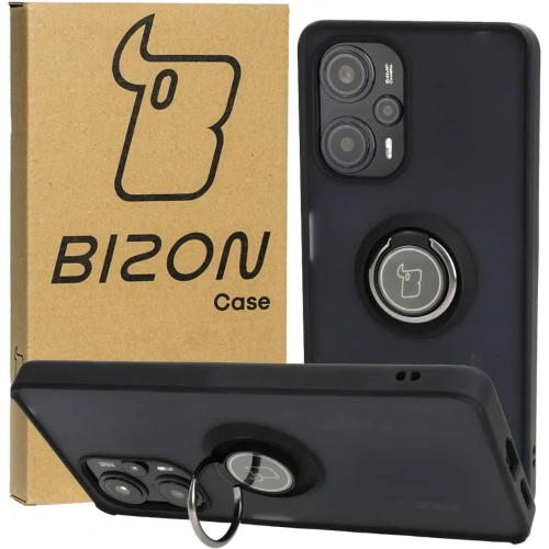 Kup Etui s úchopem na prst Bizon Case Hybrid Ring pro Xiaomi Poco F5 kouřové s černým rámečkem - BIZ2099 - {ean13} - Sklep Home Screen