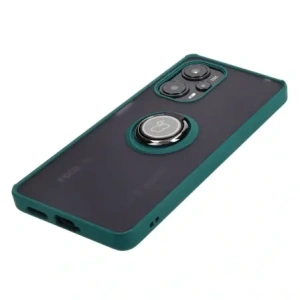 Buy Bizon Case Hybrid Ring Xiaomi Poco F5 smoky with a dark green frame - BIZ2098 - {ean13} - Home Screen Store Europe