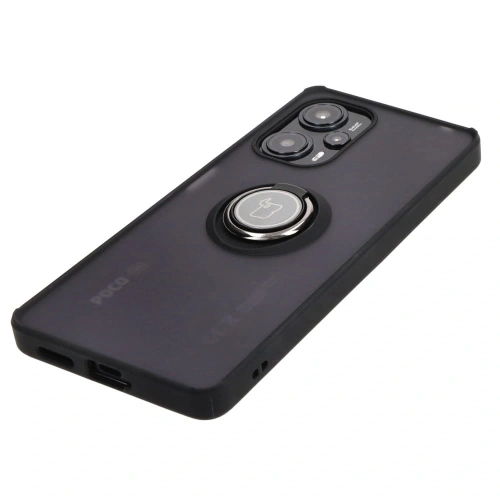 Kup Etui s úchopem na prst Bizon Case Hybrid Ring pro Xiaomi Poco F5 kouřové s černým rámečkem - BIZ2099 - {ean13} - Sklep Home Screen