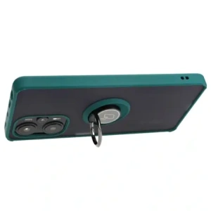 Buy Bizon Case Hybrid Ring Xiaomi Poco F5 smoky with a dark green frame - BIZ2098 - {ean13} - Home Screen Store Europe