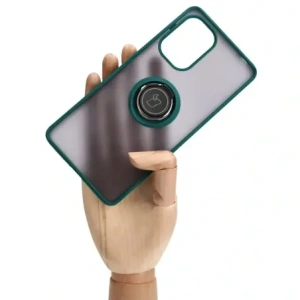 Buy Bizon Case Hybrid Ring Xiaomi Poco F5 smoky with a dark green frame - BIZ2098 - {ean13} - Home Screen Store Europe
