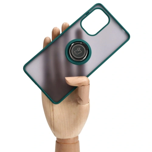 Buy Bizon Case Hybrid Ring Xiaomi Poco F5 smoky with a dark green frame - BIZ2098 - {ean13} - Home Screen Store Europe