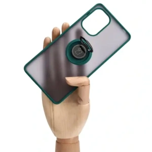 Buy Bizon Case Hybrid Ring Xiaomi Poco F5 smoky with a dark green frame - BIZ2098 - {ean13} - Home Screen Store Europe
