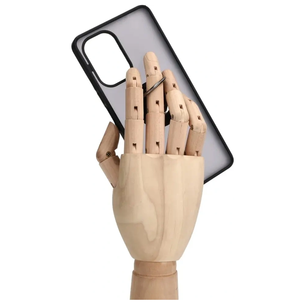 Etui z uchwytem na palec Bizon Case Hybrid Ring do Xiaomi Poco F5 przydymione z czarną ramką