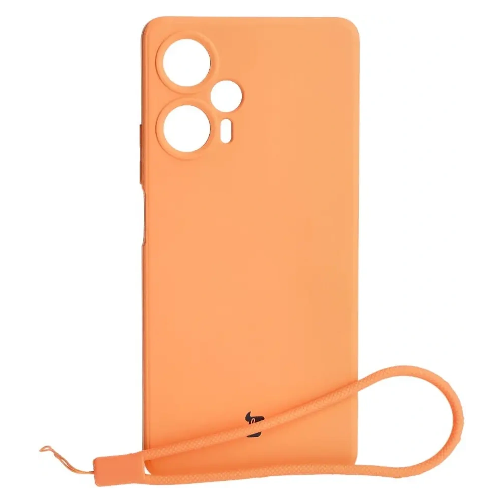 Etui Bizon Case Silicone Sq do Xiaomi Poco F5 pomarańczowe