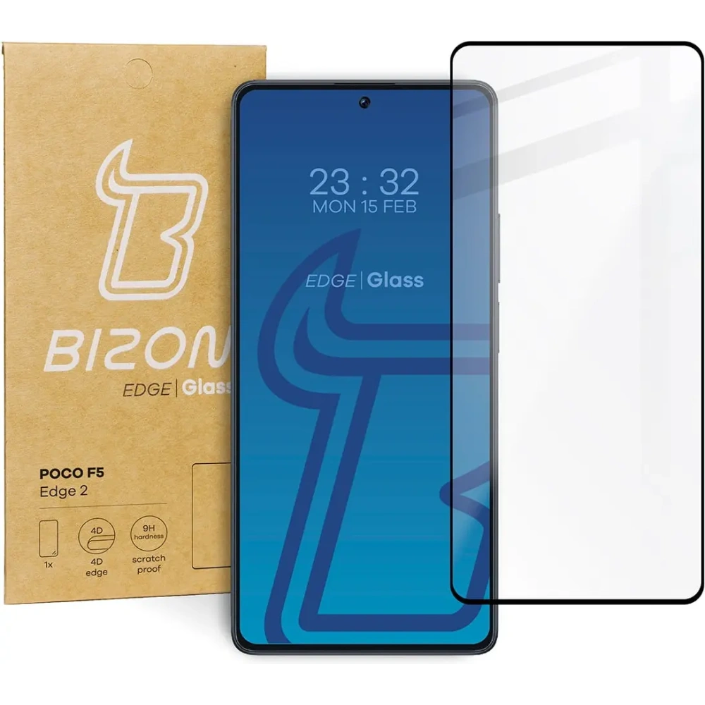 Szkło hartowane Bizon Glass Edge 2 do POCO F5 czarne