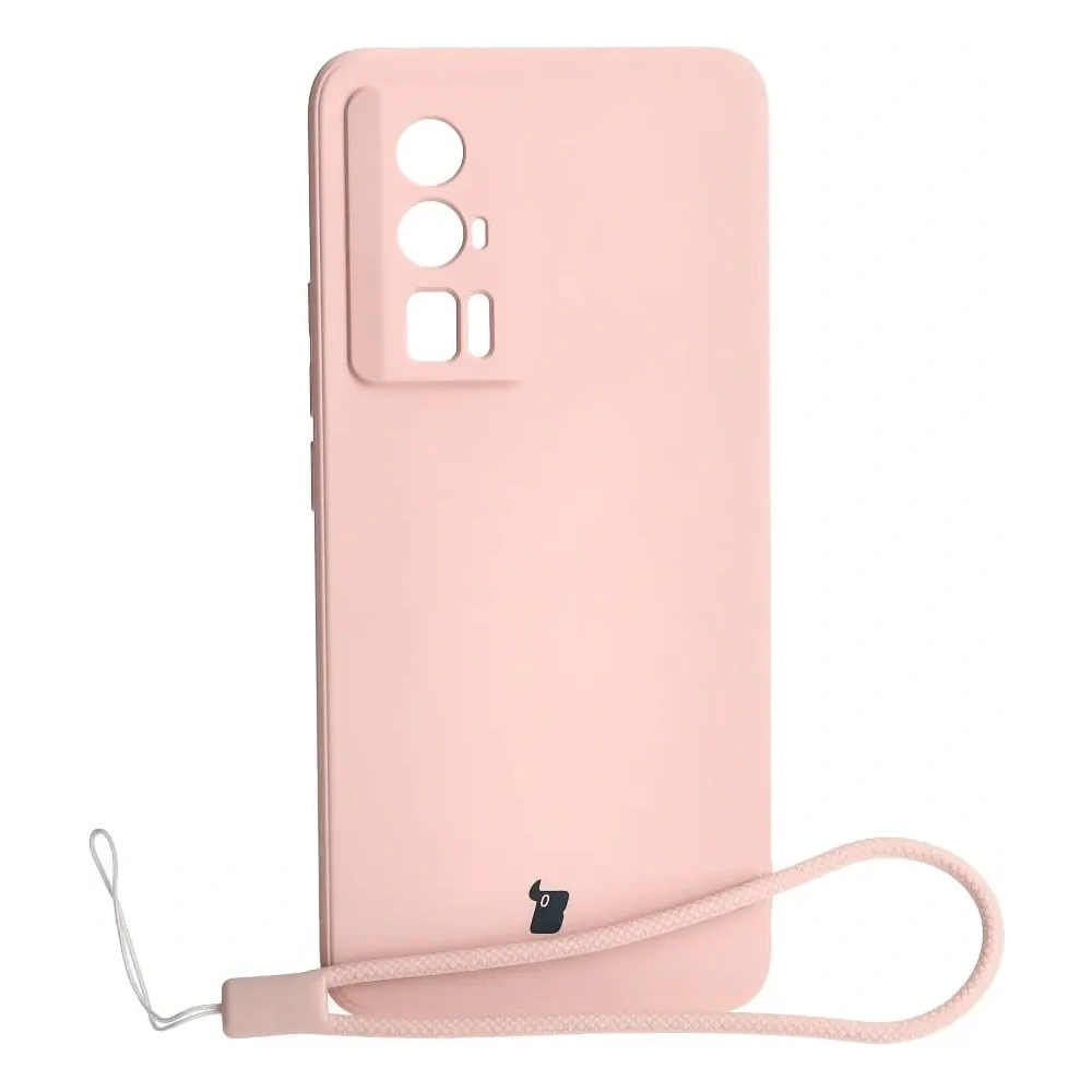 Etui Bizon Case Silicone Sq do Xiaomi Poco F5 Pro jasnoróżowe