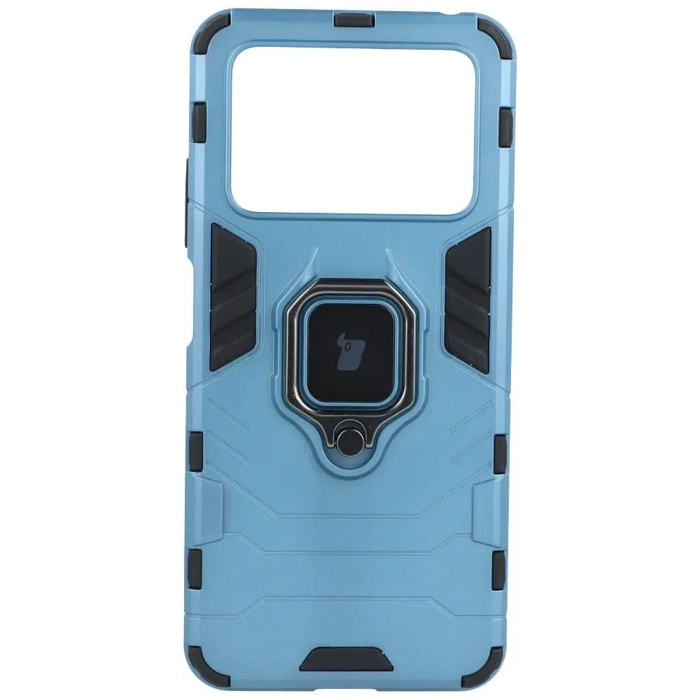 Etui Bizon Case Armor Ring do Xiaomi Poco M4 Pro 4G niebieskie