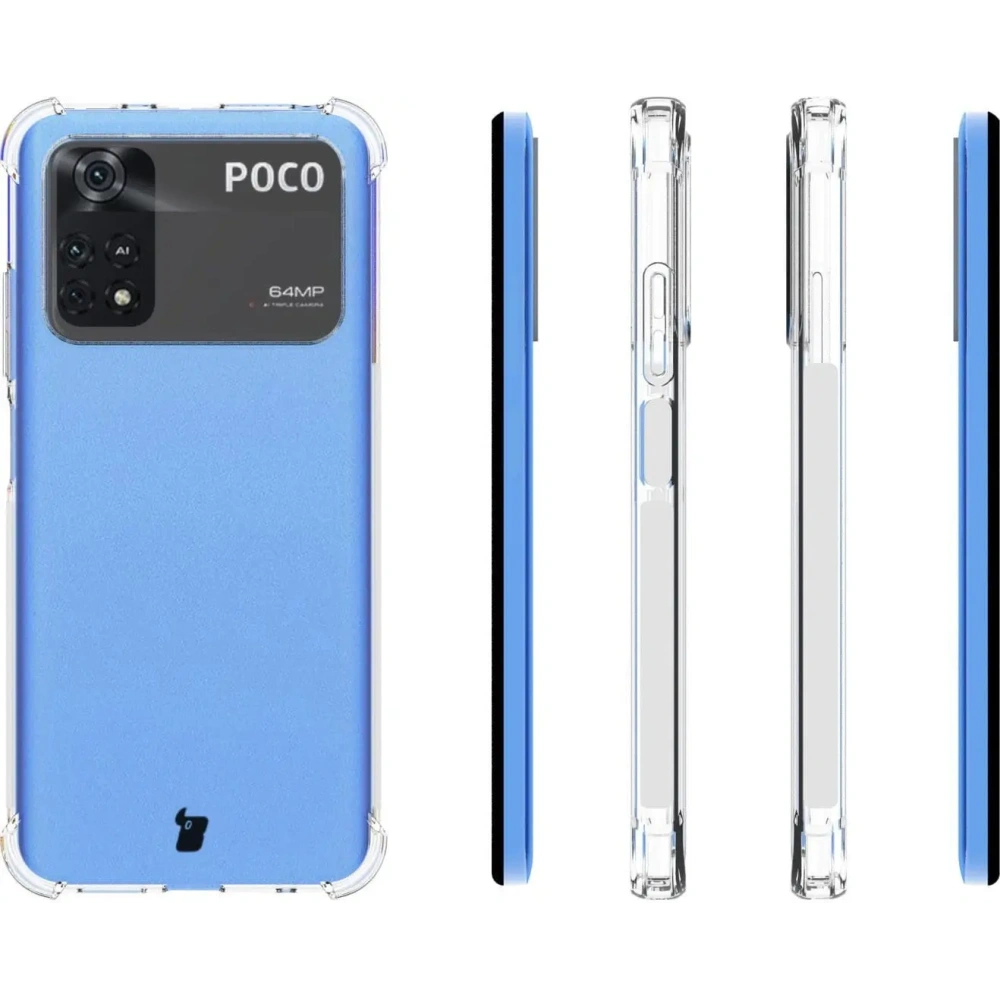 Etui + 2x szkło na ekran Bizon Case Clear Pack do Xiaomi Poco M4 Pro 4G przezroczyste