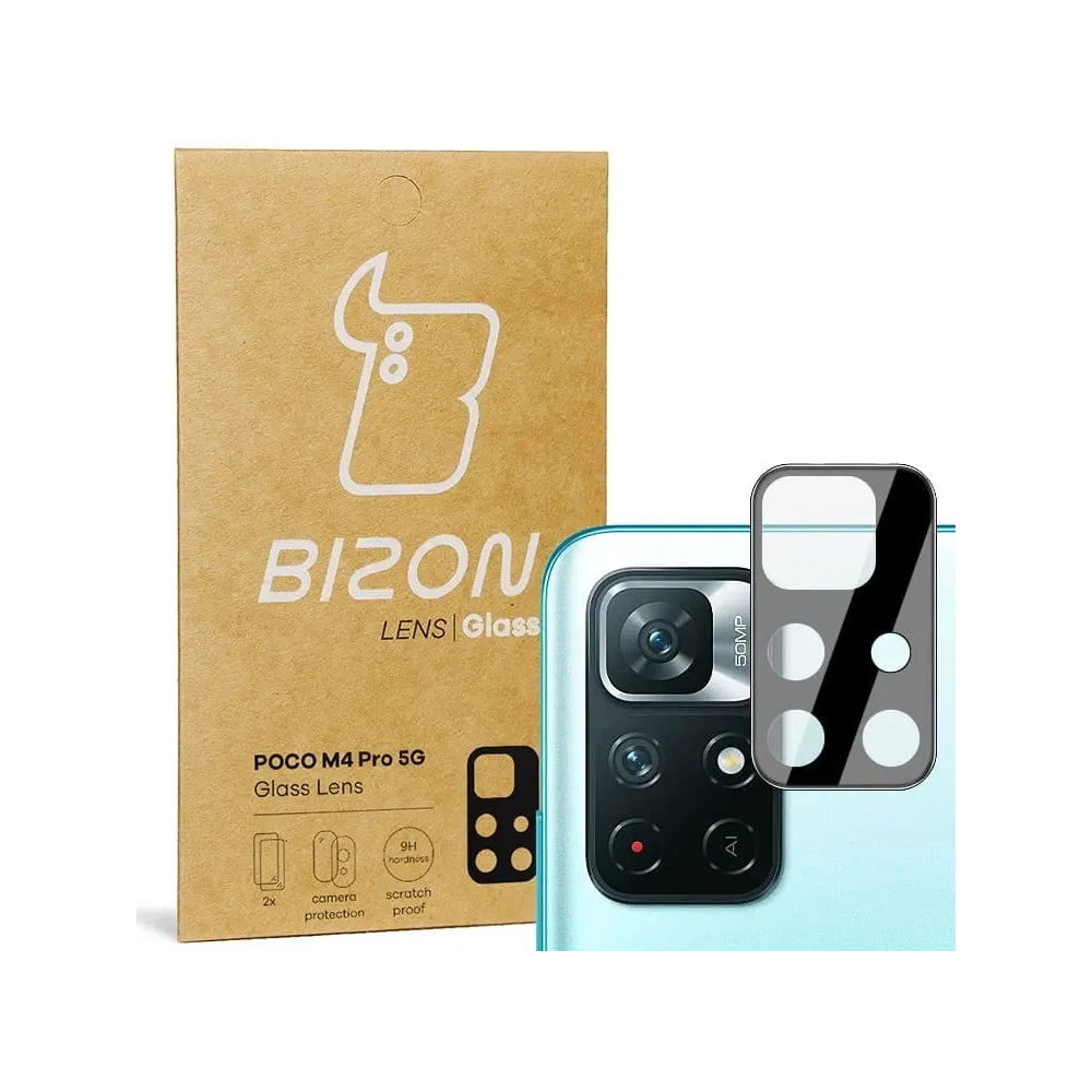 Szkło na aparat Bizon Glass Lens do Poco M4 Pro 5G / Redmi Note 11S 5G [2 PACK]