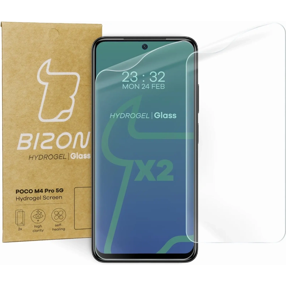 Folia hydrożelowa na ekran Bizon Glass Hydrogel Poco M4 Pro 5G / Redmi Note 11S 5G [2 PACK]