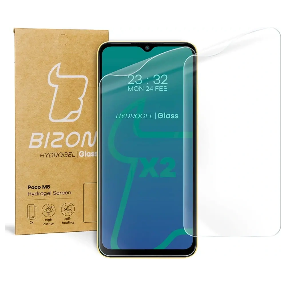 Folia hydrożelowa na ekran Bizon Glass Hydrogel do Poco M5 [2 PACK]