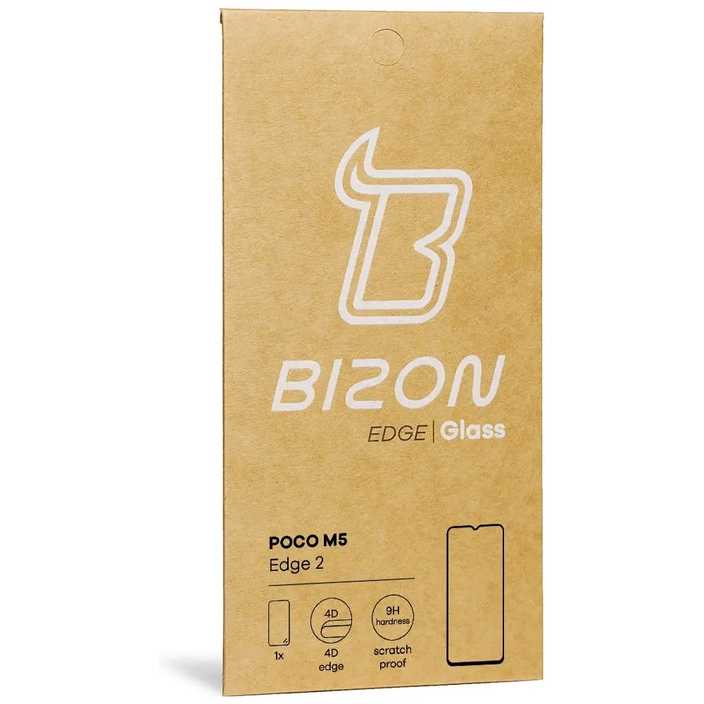 Szkło hartowane Bizon Glass Edge 2 do Poco M5 czarne