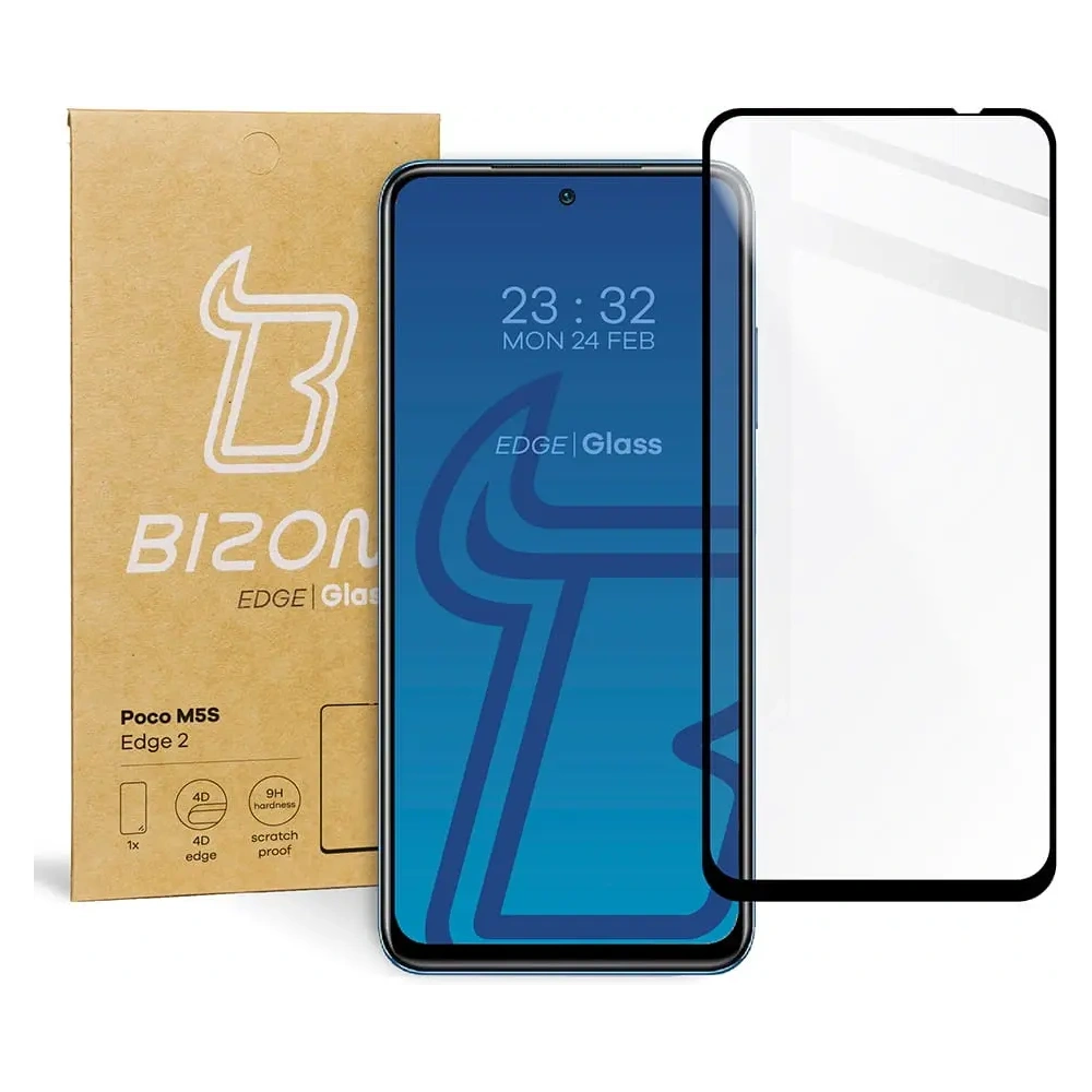 Szkło hartowane Bizon Glass Edge 2 do Poco M5s czarne