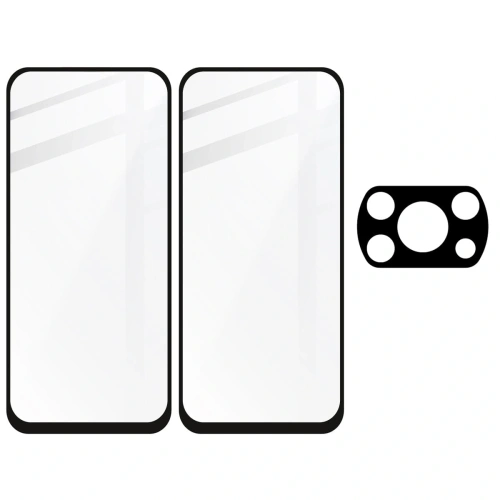 Kup Bizon Glass Edge edzett üveg - [2 PACK] + lencsevédő Xiaomi Poco X3 / NFC / PRO fekete - BIZ2143 - {ean13} - Sklep Home Screen