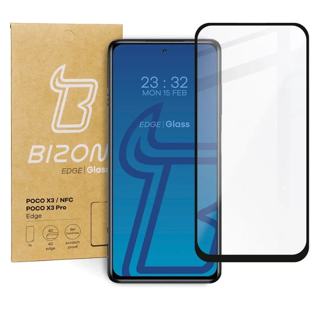 Szkło hartowane Bizon Glass Edge do Xiaomi Poco X3 / NFC / PRO czarne