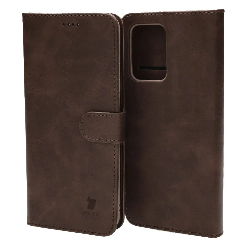 Etui Bizon Case Wallet do Xiaomi Poco X4 GT ciemnobrązowe