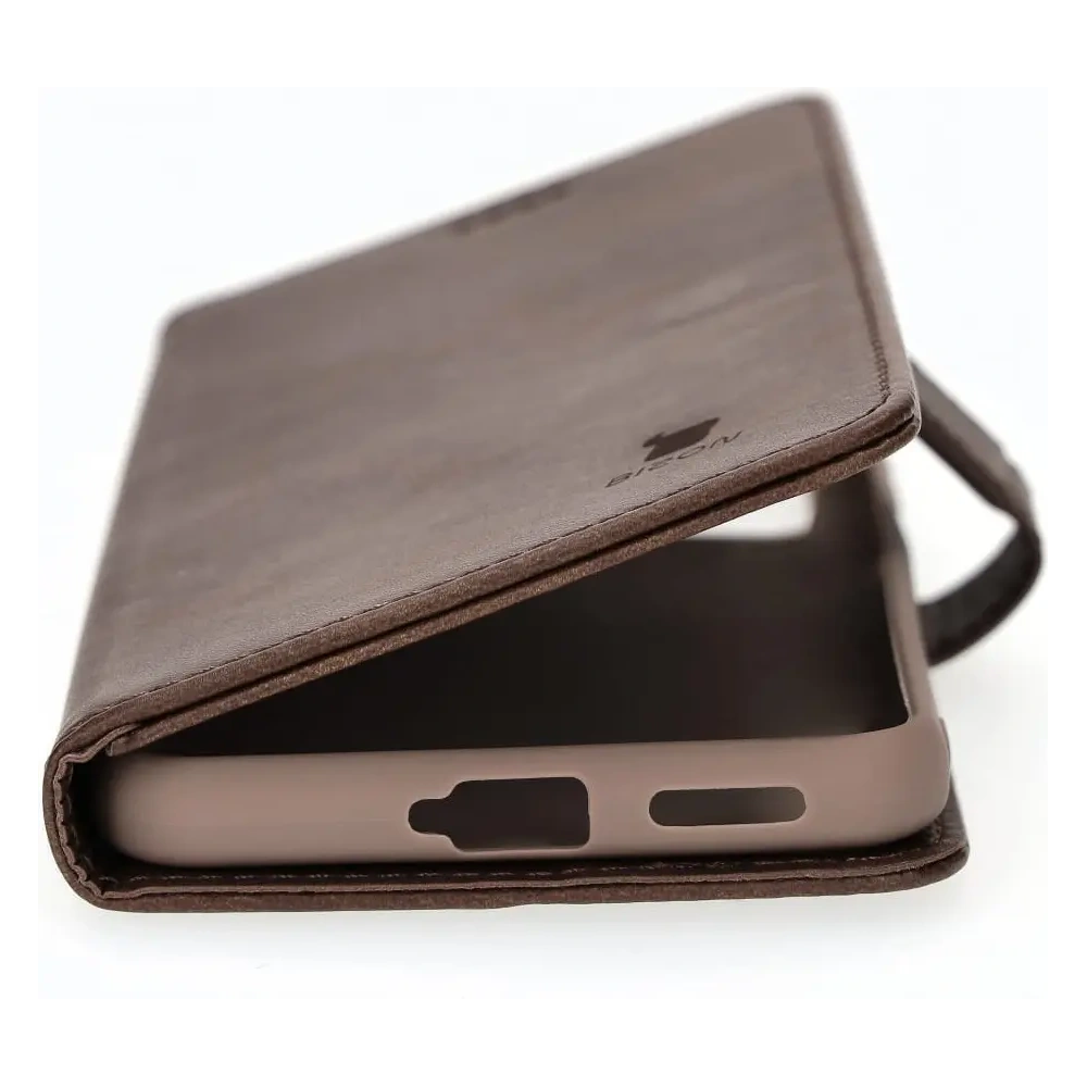 Etui Bizon Case Wallet do Xiaomi Poco X4 GT ciemnobrązowe