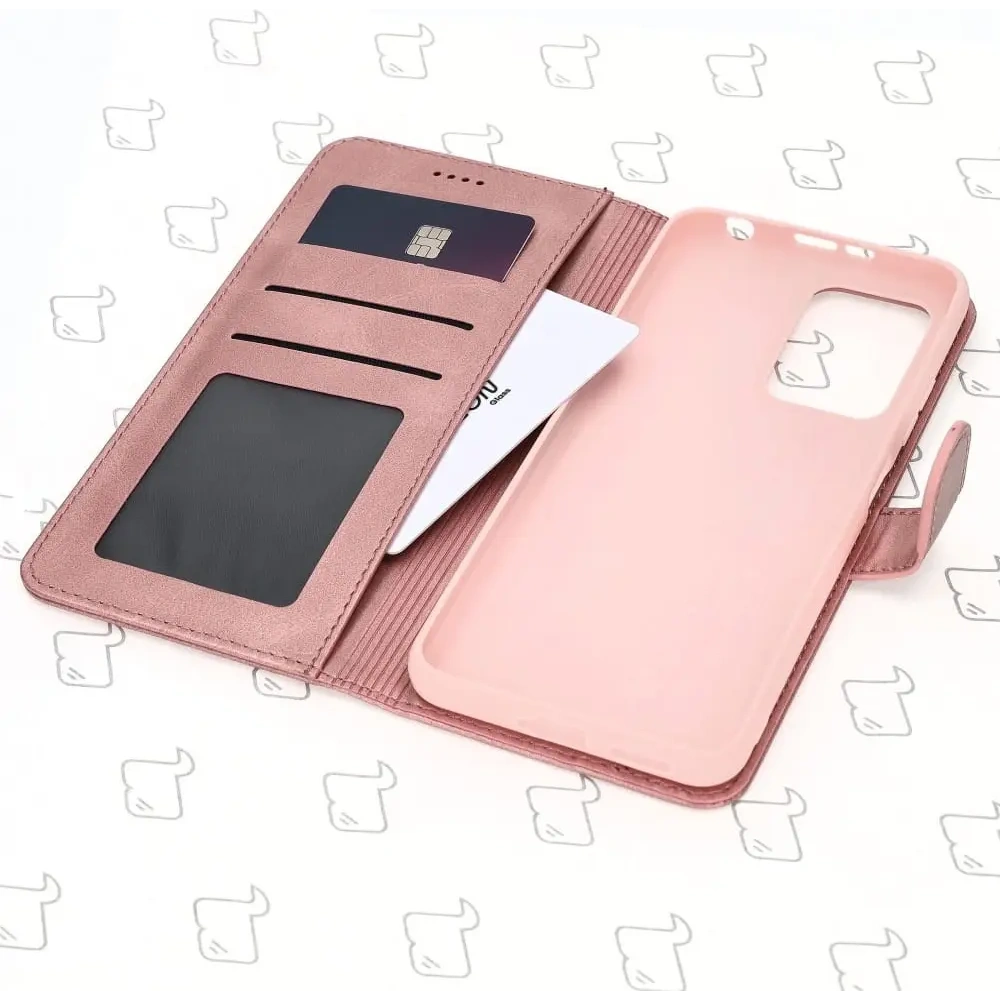 Etui Bizon Case Wallet do Xiaomi Poco X4 GT jasnoróżowe