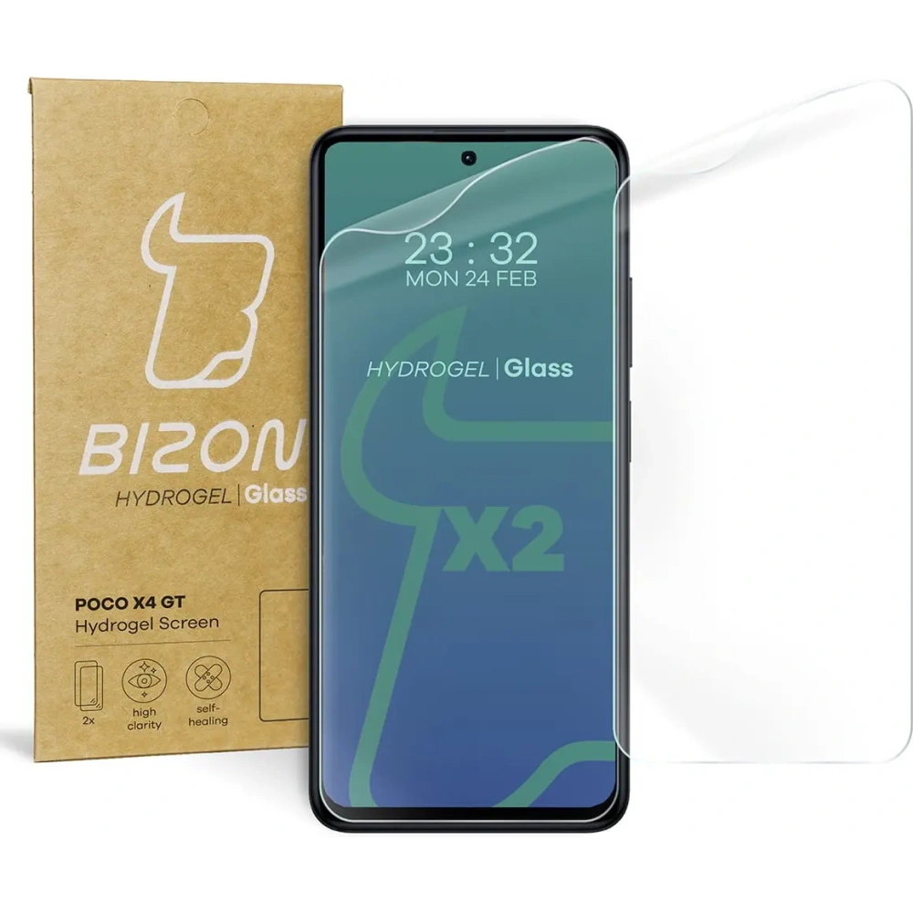 Folia hydrożelowa na ekran Bizon Glass Hydrogel do Xiaomi Poco X4 GT [2 PACK]