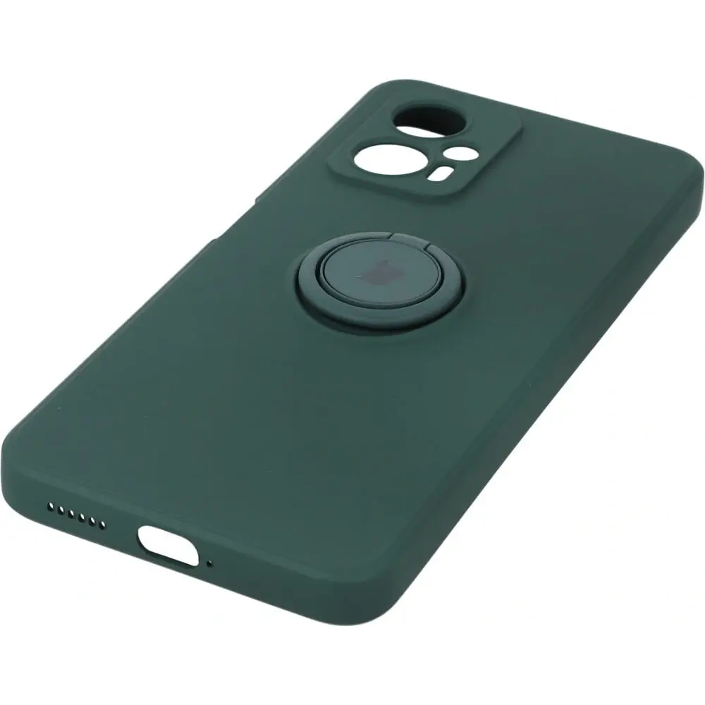 Etui Bizon Case Silicone Ring Sq do Xiaomi Poco X4 GT ciemnozielone