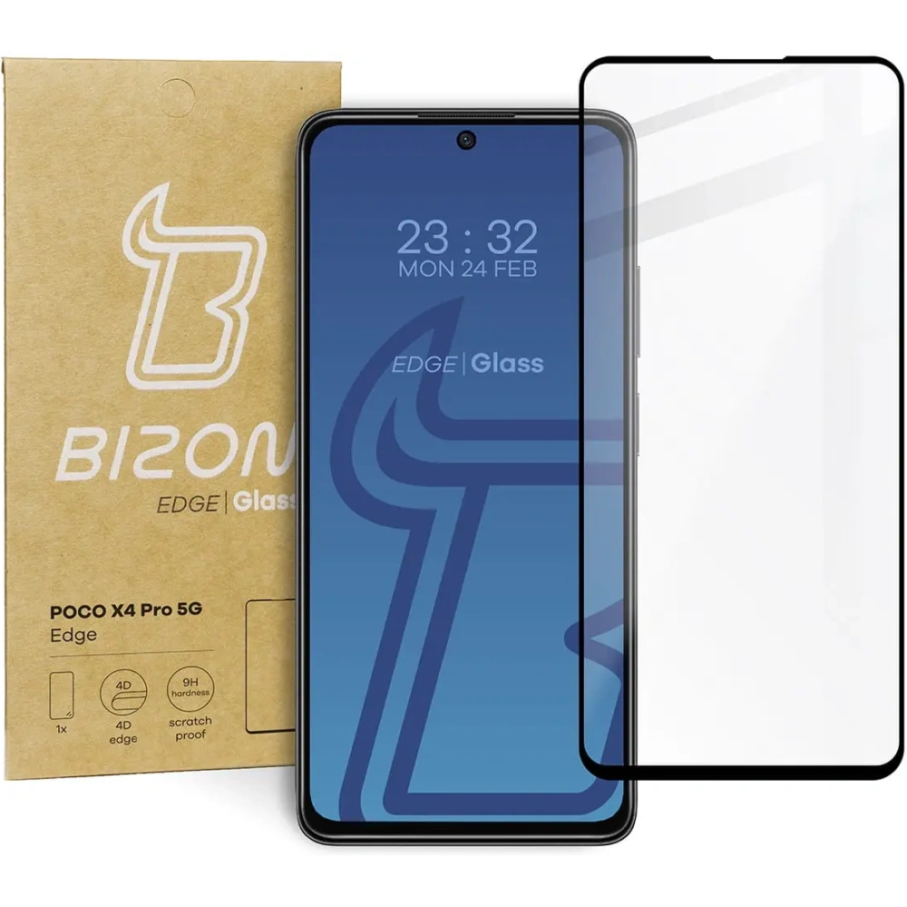 Szkło hartowane Bizon Glass Edge do Poco X4 Pro 5G czarne