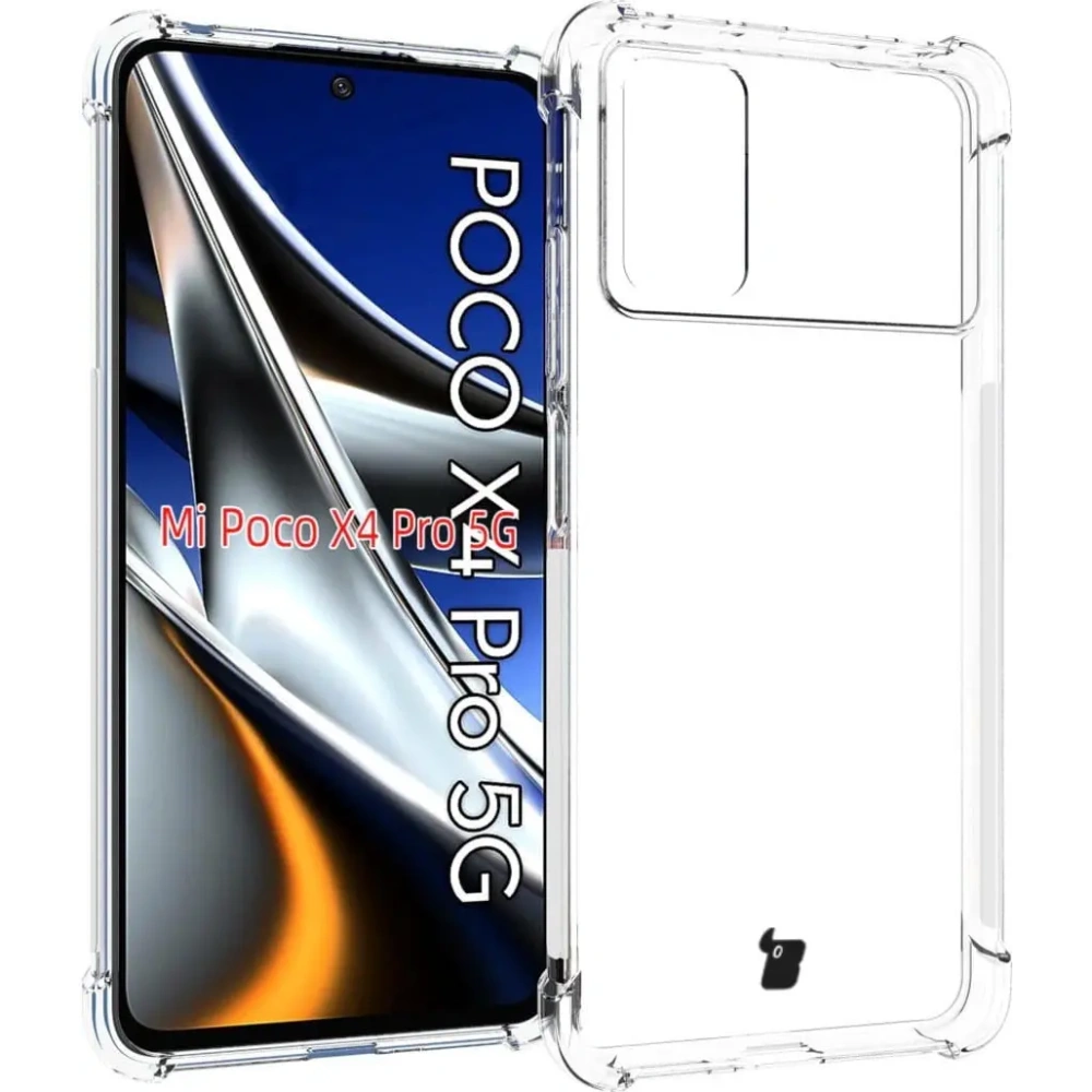 Etui + 2x szkło na ekran Bizon Case Clear Pack Xiaomi Poco X4 Pro 5G przezroczyste