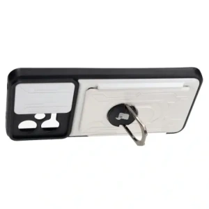 Etui Bizon Case Camshield Card Slot Ring do Xiaomi POCO X5 białe Etui Bizon Case Camshield Card Slot Ring do Xiaomi POCO X5 białe