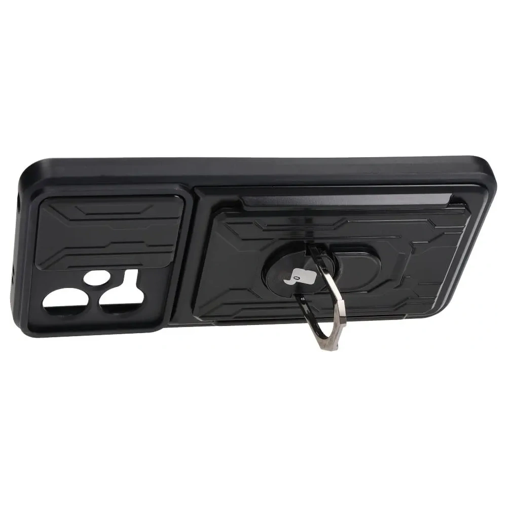 Etui Bizon Case Camshield Card Slot Ring do Xiaomi POCO X5 czarne