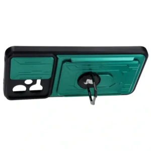 Etui Bizon Case Camshield Card Slot Ring do Xiaomi POCO X5 zielone Etui Bizon Case Camshield Card Slot Ring do Xiaomi POCO X5 zielone