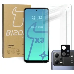 Kup 3x üveg a kijelzőhöz + tiszta üveg a kamerához BIZON Clear 2 Poco X5-hoz - BIZ2169 - {ean13} - Sklep Home Screen