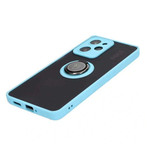 Buy Bizon Case Hybrid Ring Xiaomi Poco X5 Pro smoky with a light blue frame - BIZ2177 - {ean13} - Home Screen Store Europe