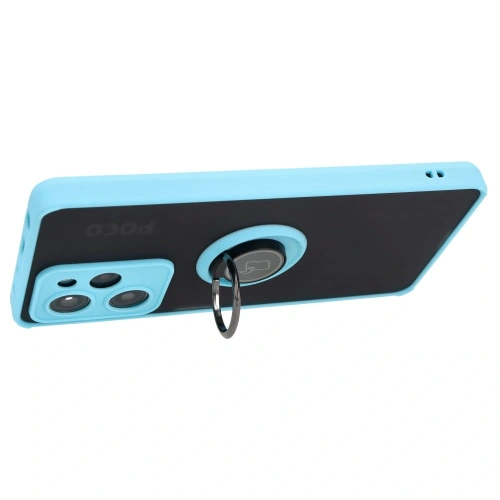 Buy Bizon Case Hybrid Ring Xiaomi Poco X5 Pro smoky with a light blue frame - BIZ2177 - {ean13} - Home Screen Store Europe