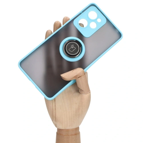 Buy Bizon Case Hybrid Ring Xiaomi Poco X5 Pro smoky with a light blue frame - BIZ2177 - {ean13} - Home Screen Store Europe