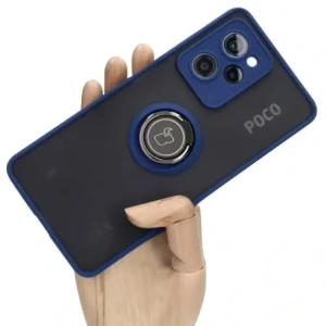 Kup Etui z uchwytem na palec Bizon Case Hybrid Ring do Xiaomi Poco X5 Pro przydymione z granatową ramką - BIZ2178 - {ean13} - Sklep Home Screen