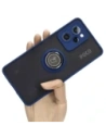 Bizon Case Hybrid Ring Xiaomi Poco X5 Pro smoky with a navy blue frame