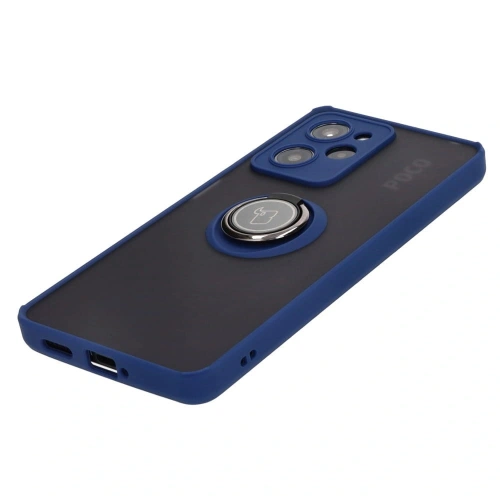 Kup Bizon Case Hybrid Ring Xiaomi Poco X5 Pro fumuriu cu un cadru albastru marin - BIZ2178 - {ean13} - Sklep Home Screen
