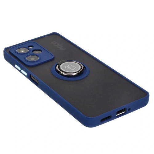 Kup Bizon Case Hybrid Ring Xiaomi Poco X5 Pro fumuriu cu un cadru albastru marin - BIZ2178 - {ean13} - Sklep Home Screen
