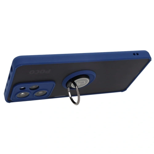 Kup Bizon Case Hybrid Ring Xiaomi Poco X5 Pro fumuriu cu un cadru albastru marin - BIZ2178 - {ean13} - Sklep Home Screen
