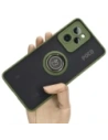 Etui s úchopem na prst Bizon Case Hybrid Ring do Xiaomi Poco X5 Pro kouřové se zeleným rámečkem