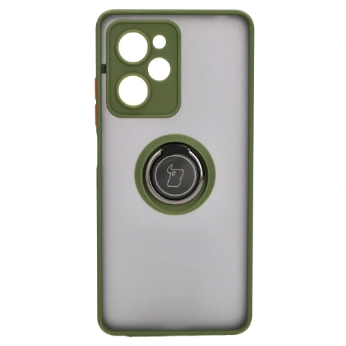 Buy Bizon Case Hybrid Ring Xiaomi Poco X5 Pro smoky with a green frame - BIZ2179 - {ean13} - Home Screen Store Europe