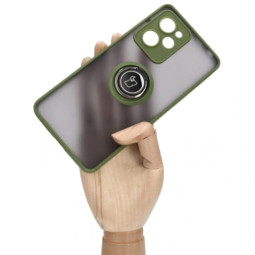 Buy Bizon Case Hybrid Ring Xiaomi Poco X5 Pro smoky with a green frame - BIZ2179 - {ean13} - Home Screen Store Europe
