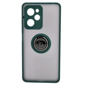Kup Etui z uchwytem na palec Bizon Case Hybrid Ring do Xiaomi Poco X5 Pro przydymione z ciemnozieloną ramką - BIZ2180 - {ean13} - Sklep Home Screen