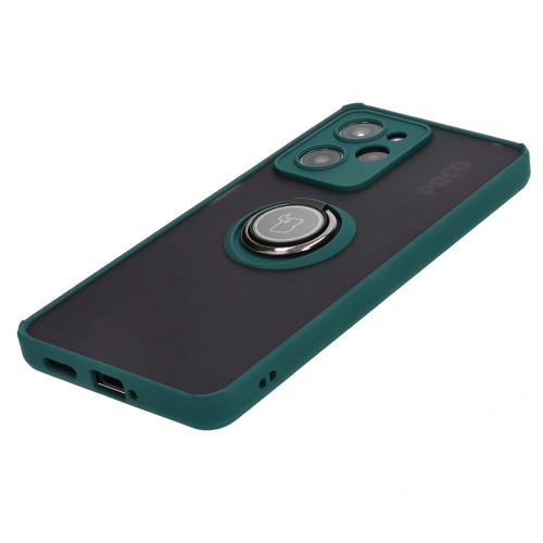 Kup Bizon Case Hybrid Ring Xiaomi Poco X5 Pro rauchig mit einem dunkelgrünen Rahmen - BIZ2180 - {ean13} - Sklep Home Screen