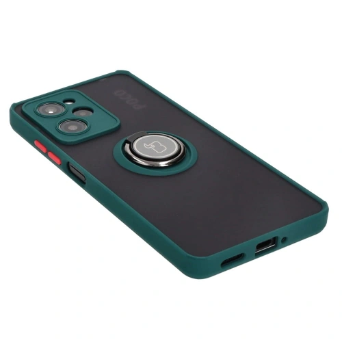 Kup Bizon Case Hybrid Ring Xiaomi Poco X5 Pro rauchig mit einem dunkelgrünen Rahmen - BIZ2180 - {ean13} - Sklep Home Screen