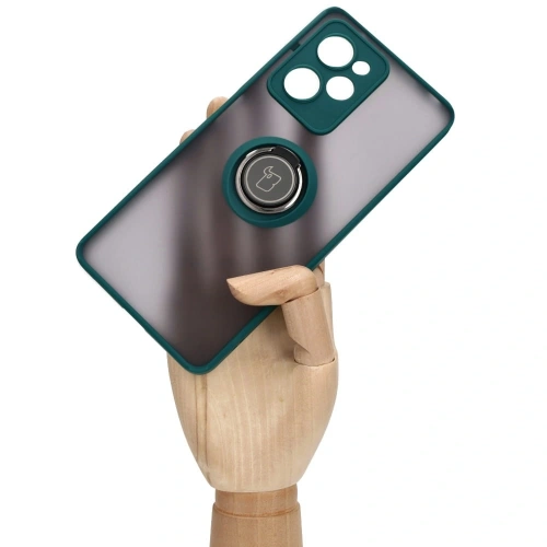 Kup Etui s úchytem na prst Bizon Case Hybrid Ring do Xiaomi Poco X5 Pro kouřové s tmavě zeleným rámečkem - BIZ2180 - {ean13} - Sklep Home Screen