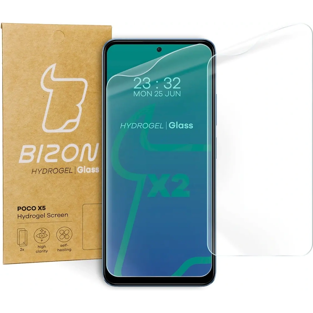Folia hydrożelowa na ekran Bizon Glass Hydrogel do Poco X5 Redmi Note 12 4G/5G [2 PACK]