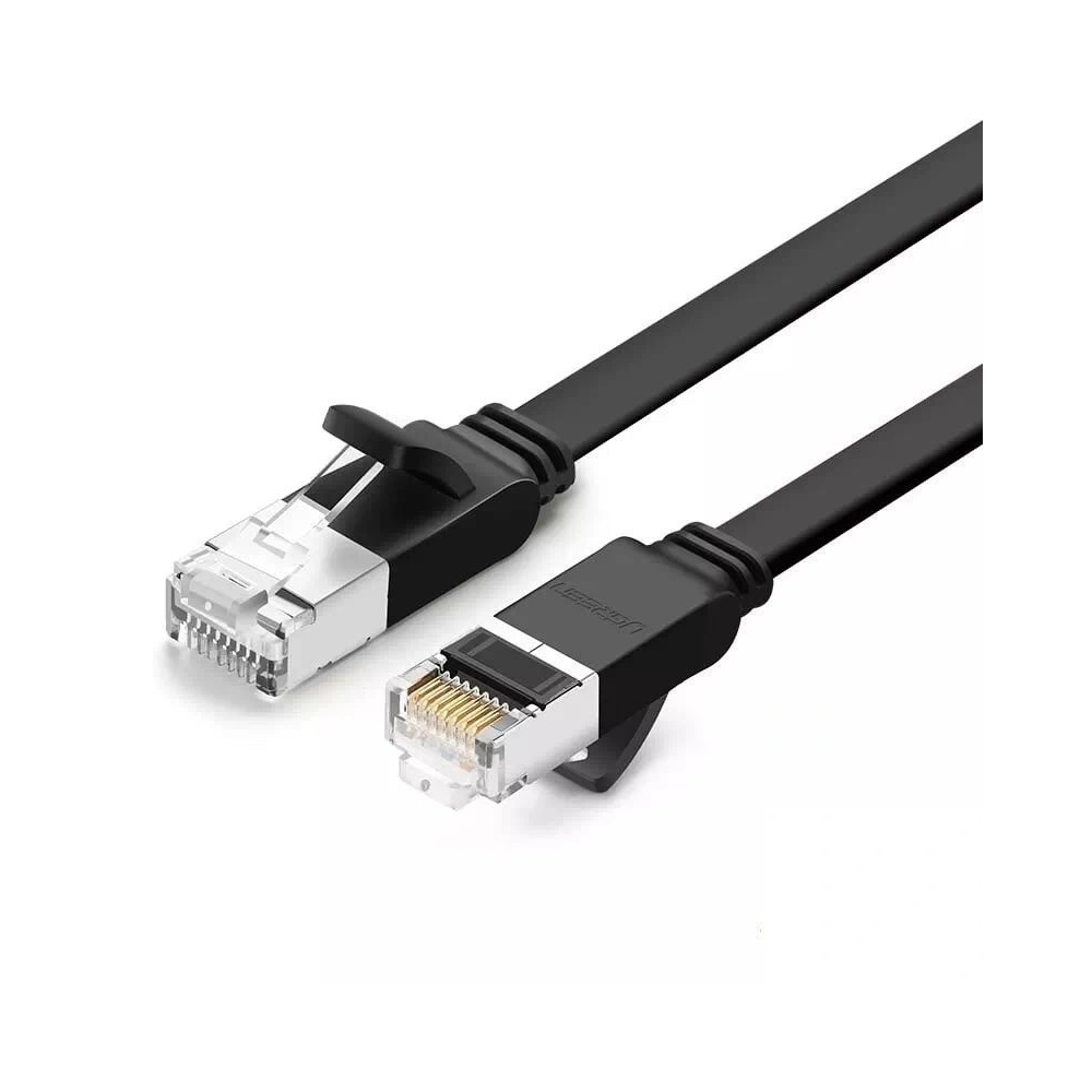 Płaski kabel sieciowy UGREEN z metalowymi wtyczkami, Ethernet RJ45, Cat.6, UTP, 2m (czarny)