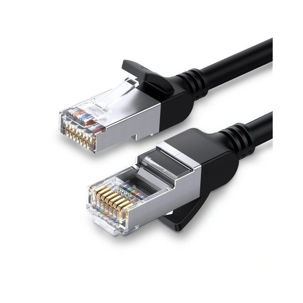 Kabel sieciowy UGREEN z metalowymi wtyczkami, Ethernet RJ45, Cat.6, UTP, 0,5m (czarny)